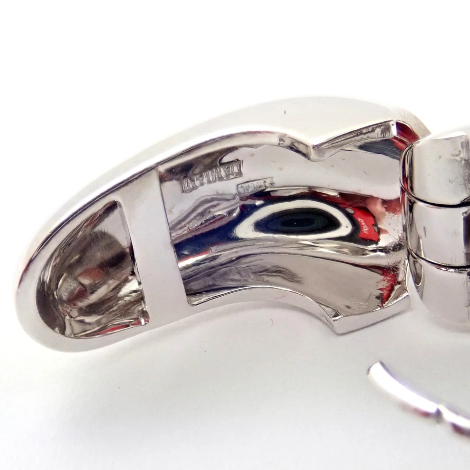 ¡Auténtico! Pendientes Huggie Grandes Damiani Oro Blanco 18k Diamantes Cepillados 2ct Foto 3 de 4