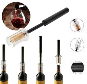 Apribottiglie A Pressione D'Aria Per Vino - Cavatappi Senza Sforzo Con Pompa Ad Aria (Nero)