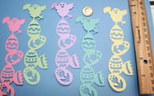     5 STACKED EASTER EGGS CHICK cardstock paper die cut embellishments