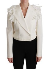 DOLCE & GABBANA Jacket Wool White Double Breasted Coat IT40 / US6 / S RRP $4300