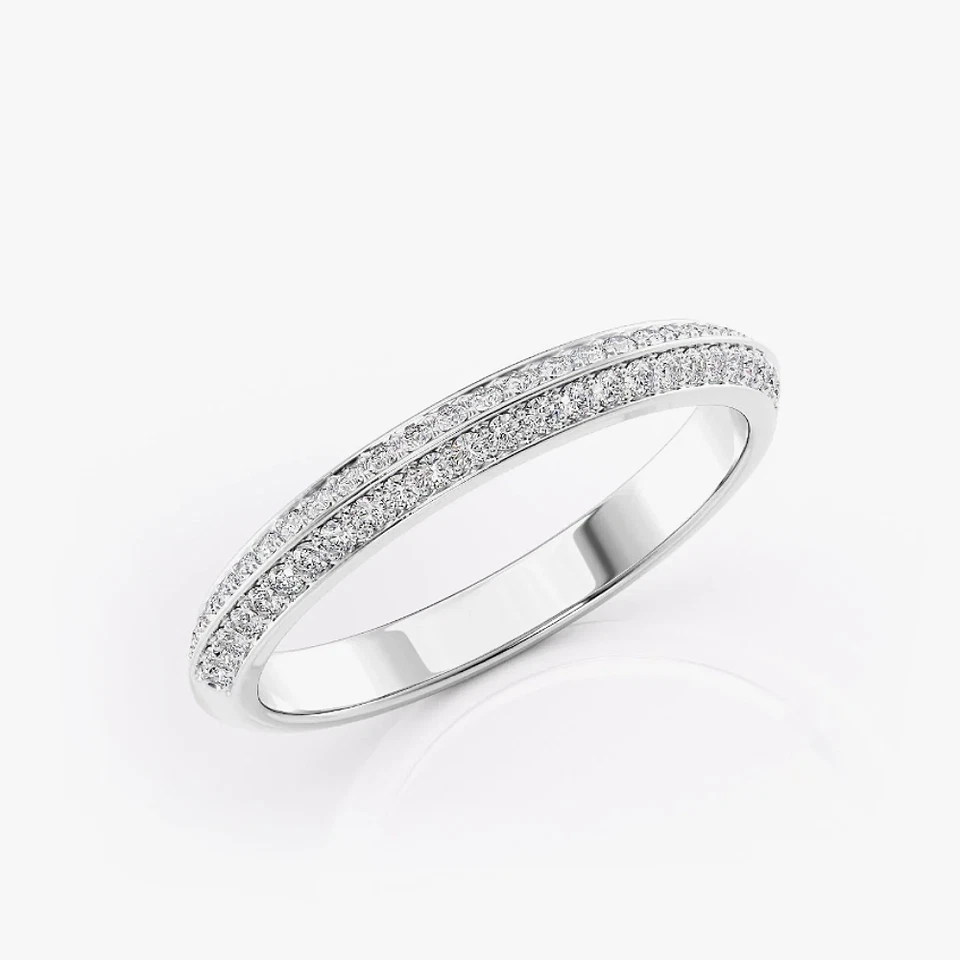 Round Cut Diamond Band 0.40 Ct 3.0 MM Lab Created Engagement 14K White Gold - Image 4 of 4