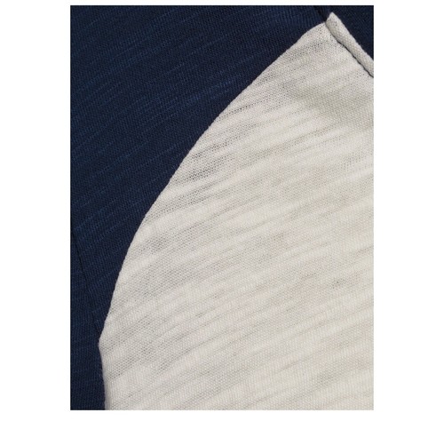 Time And Tru Women's Long Puff Sleeve Top size Large Crew Neck Blue/Cream New - Picture 6 of 11