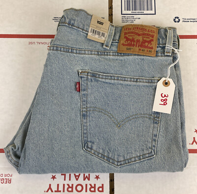 Levis 505 Jeans Mens Size 40x30 Regular Fit Straight Leg Stretch