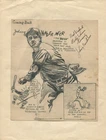 VINTAGE 1942 JOHHNY VANDER MEER AUTOGRAPHED ORGINAL PENCIL SKETCH