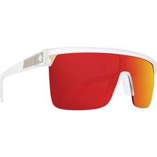 Spy Optic Flynn 50/50 Shield Sunglasses Matte Crystal HD Plus Gray Green Red