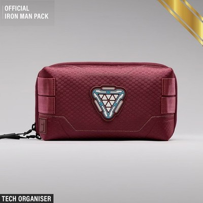 Iron Man Stark Industries 3D Arc Reactor Logo Tech Organizer Bag Red - Official