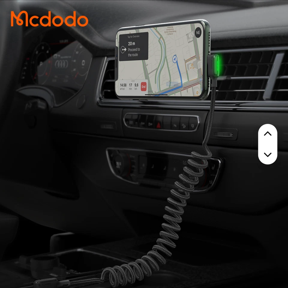 Mcdodo 90 Right Angle Data Coiled 3A Fast Charging Cable for iPhone 14 13 12 11 - Image 2 of 4