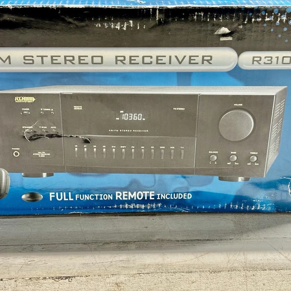 KLH R3100 AM FM Stereo Receiver 100W x2 30 Presets 4 Audio Inputs - Image 2 of 4
