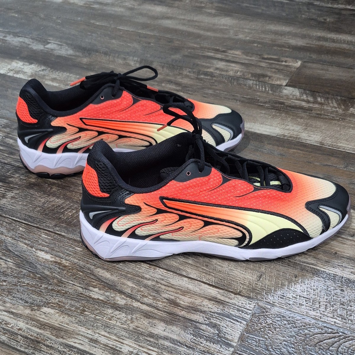 PUMA Inhale Glowing Red Black White Yellow Low Top Athletic