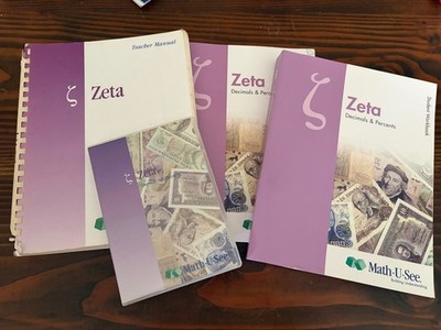 Math U See Zeta Full Set Instruction Manual DVD Test Student Workbook Preowned