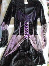 Black And Purple Figure Skating Dress, One Size Fits Most, Tie In Back