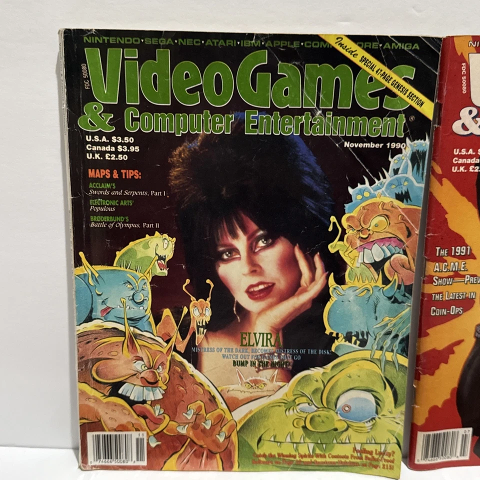 Video Games & Computer Entertainment Magazine 1990-92 Vintage Lot of 4 Nintendo Foto 2 de 4
