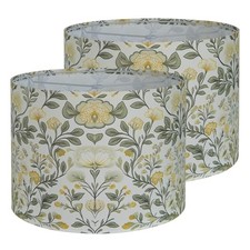 Drum Lamp Shades Set of 2, 13" Top x 13" Bottom x 10" High Polyester Farmhouse
