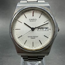 Casio Watch Men 34mm Silver Dial Silver Tone ...