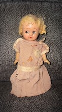 Antique Side Eye Creepy Doll With Hole In Head 8"