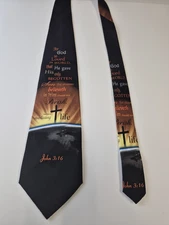 Eagles Wings John 3:16 Religious Inspirational Tie 100% Silk