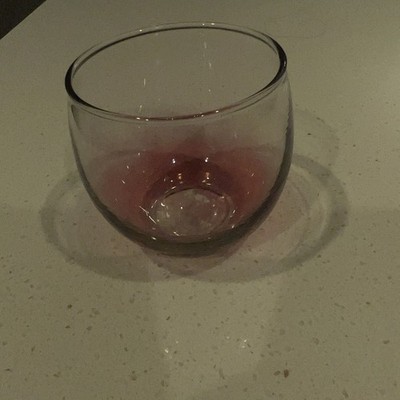 Set of 12 Vintage Rose Pink Ombre Glass  Tumblers Roly Poly  Cocktail Barware