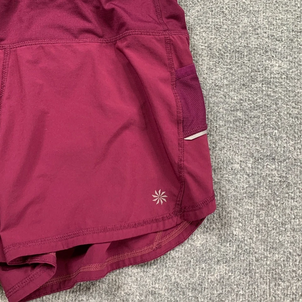 Athleta Shorts Womens M Medium Eggplant Ready Set Brief Lined Reflective Running - Image 3 of 4