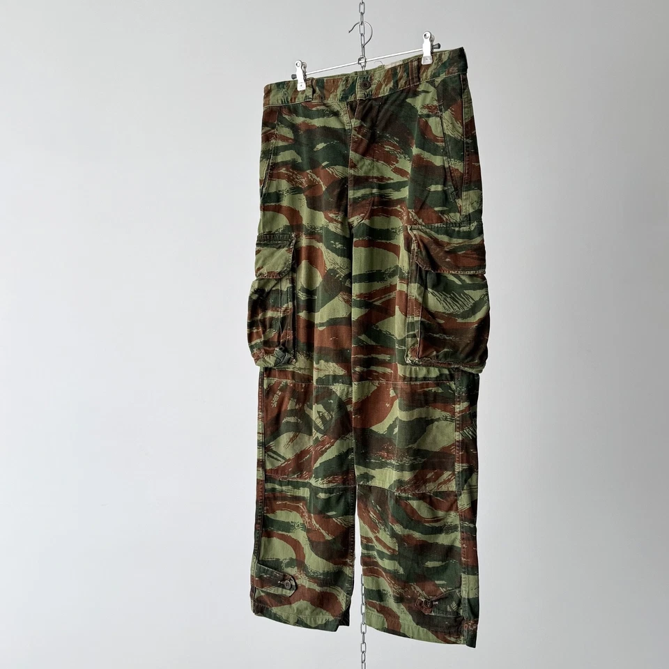 Pantalones de campo vintage del ejército francés M47 lagarto camuflados de los años 60 pantalones de carga militar Foto 4 de 4