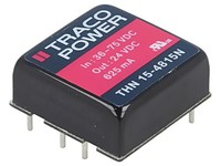 Thn 15-4815N Wandler: Dc/Dc 15W Ueing: 36-75VDC Uausg: 24VDC Iausg: 625Ma Traco