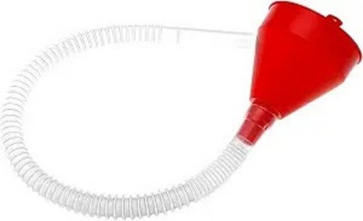 Flexible Long Hose Oil Funnel for Automotive Fluids, Gas, and Water - Wide Mouth