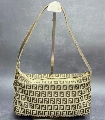 Mini sac à bandoulière Fendi Zucca monogramme toile beige femme bandoulière... - Photo 1/4