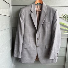 Lauren Ralph Lauren Gray 100 Wool Sport Coat Blazer 42L Made in Canada