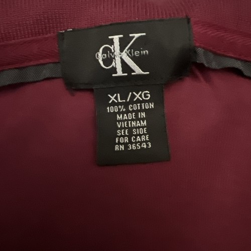 Calvin Klein Men's Burgundy Colored Pullover Short Sleeved 100% Cotton, Polo XL - Picture 5 of 6