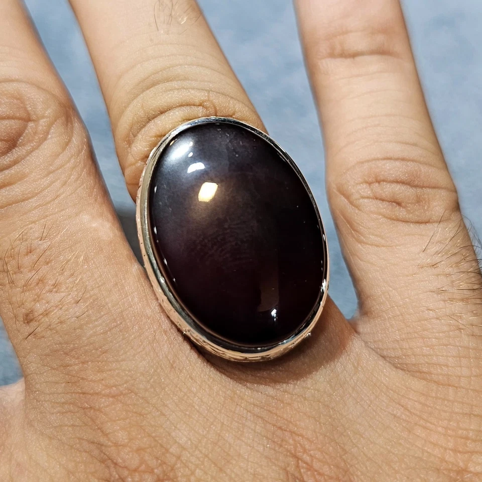 Yemeni Aqeeq Ring For Men, 925 Sterling Silver Natural Agate Ring, Shia Ring - Image 2 of 4