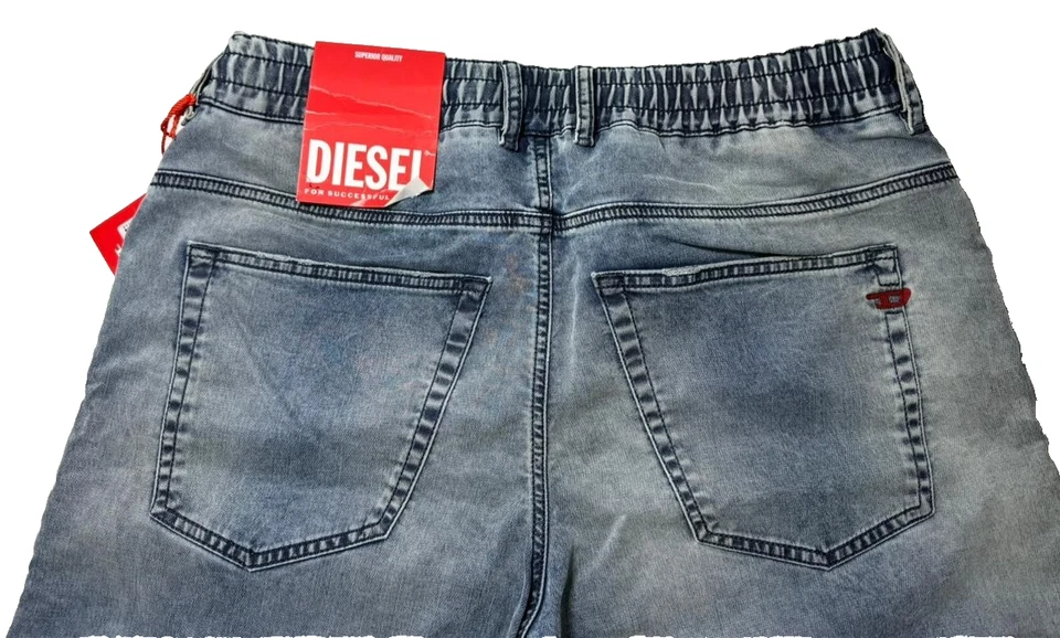Pantalones de mezclilla para correr Diesel D-Krooley 32 azul lavado calce ajustado elásticos Foto 3 de 4