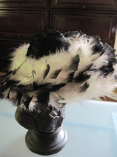 Henry Margu Original Ladies Black  White Feather Brim Hat