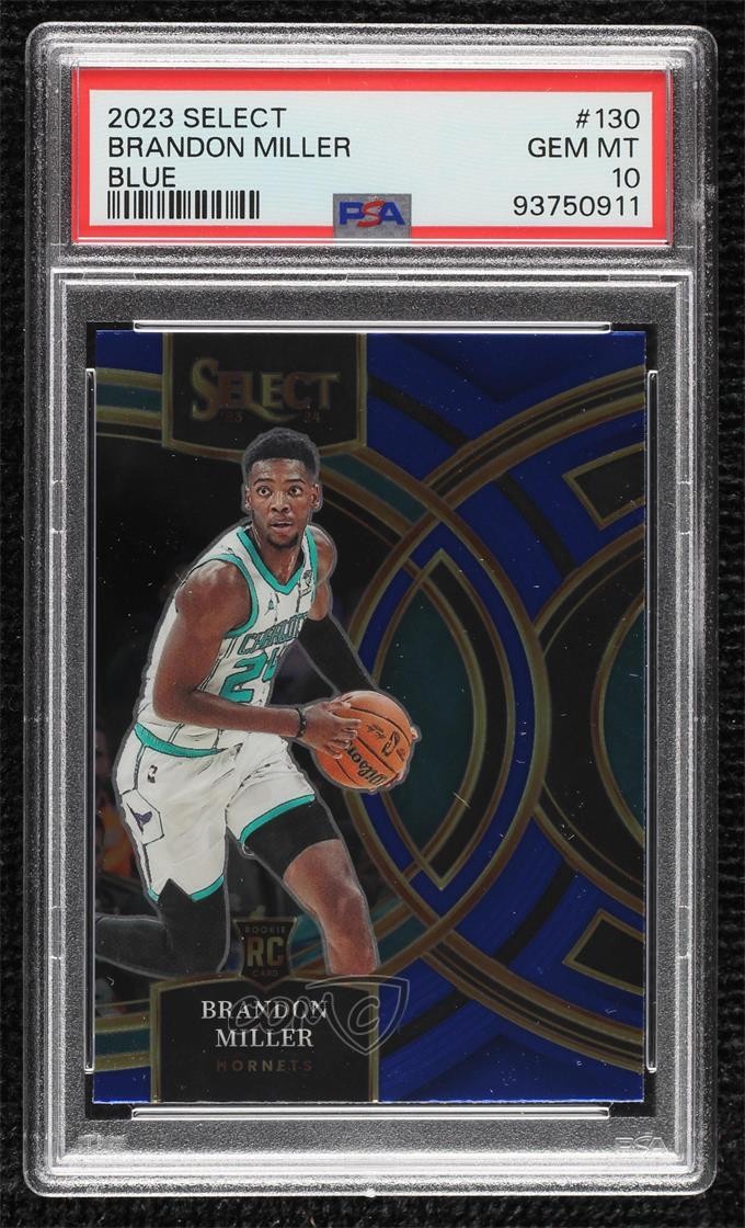 2023 Panini Select Premier Level Blue Brandon Miller PSA 10 GEM MT Rookie RC 0c6