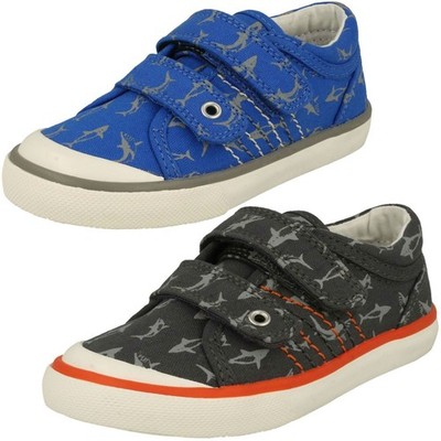 Jungen Startrite Hai Detaillierte Leinwand Schuhe - Welle