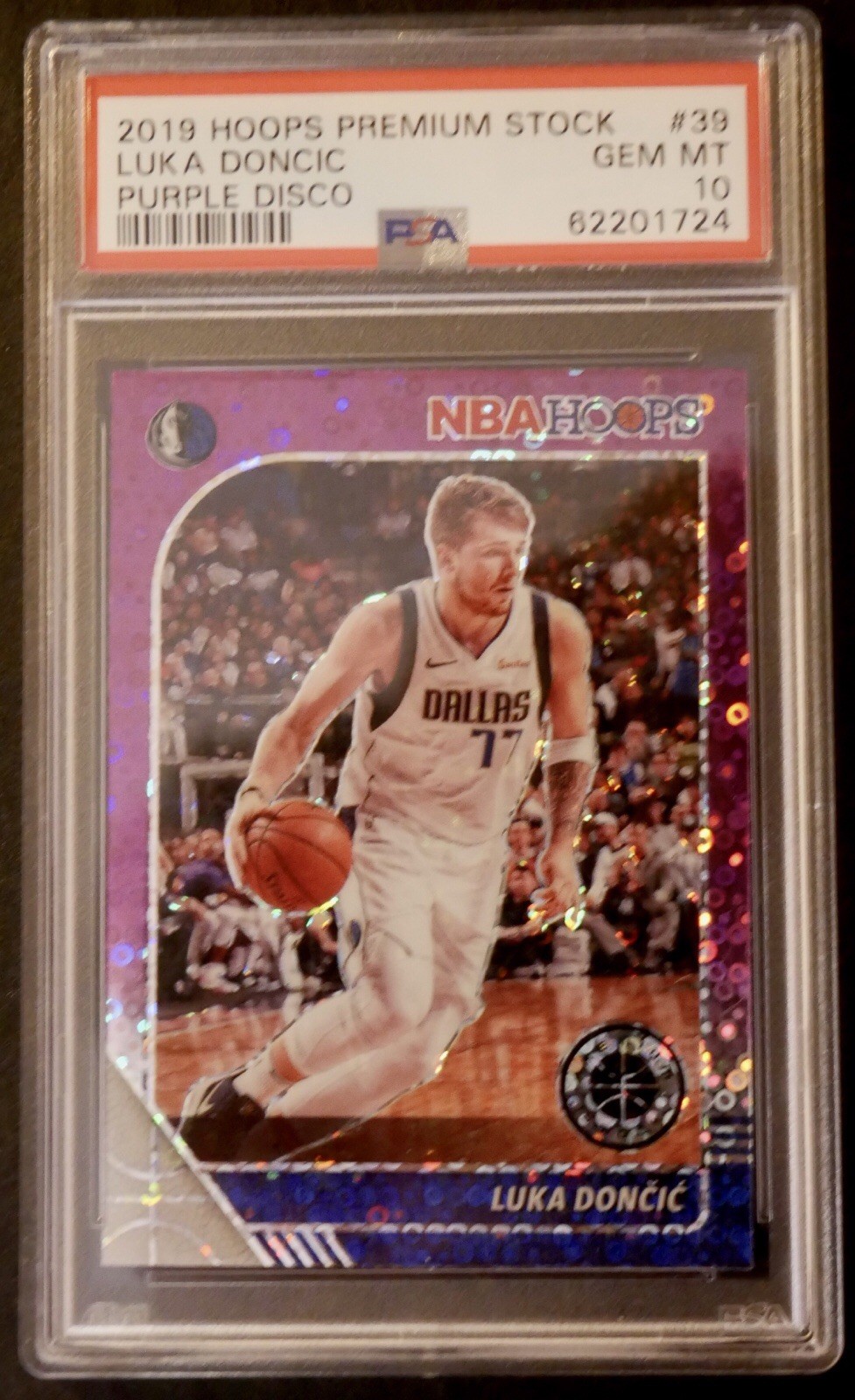 2019 Hoops Premium Stock #39 Luka Doncic Purple Disco PSA 10 GEM MT 