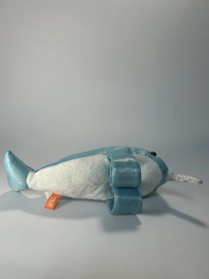 Wild Republic Blue Sparkle Narwahl Huggers Slap 手镯 可穿戴 长毛绒 — 第 4/4 张图片
