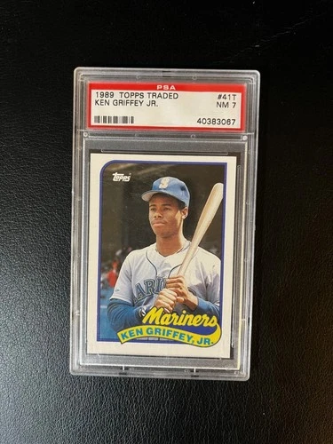 1989 TOPPS TRADED BASEBALL KEN GRIFFEY JR. # 41T * PSA 7 *
