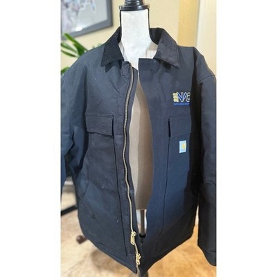 Carthartt loose fit firm duck insulated black coat jacket- NAC logo size x-large