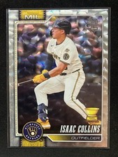 2026 Topps Series 1 Silver Crackle Foilboard Issac Collins Brewers #202