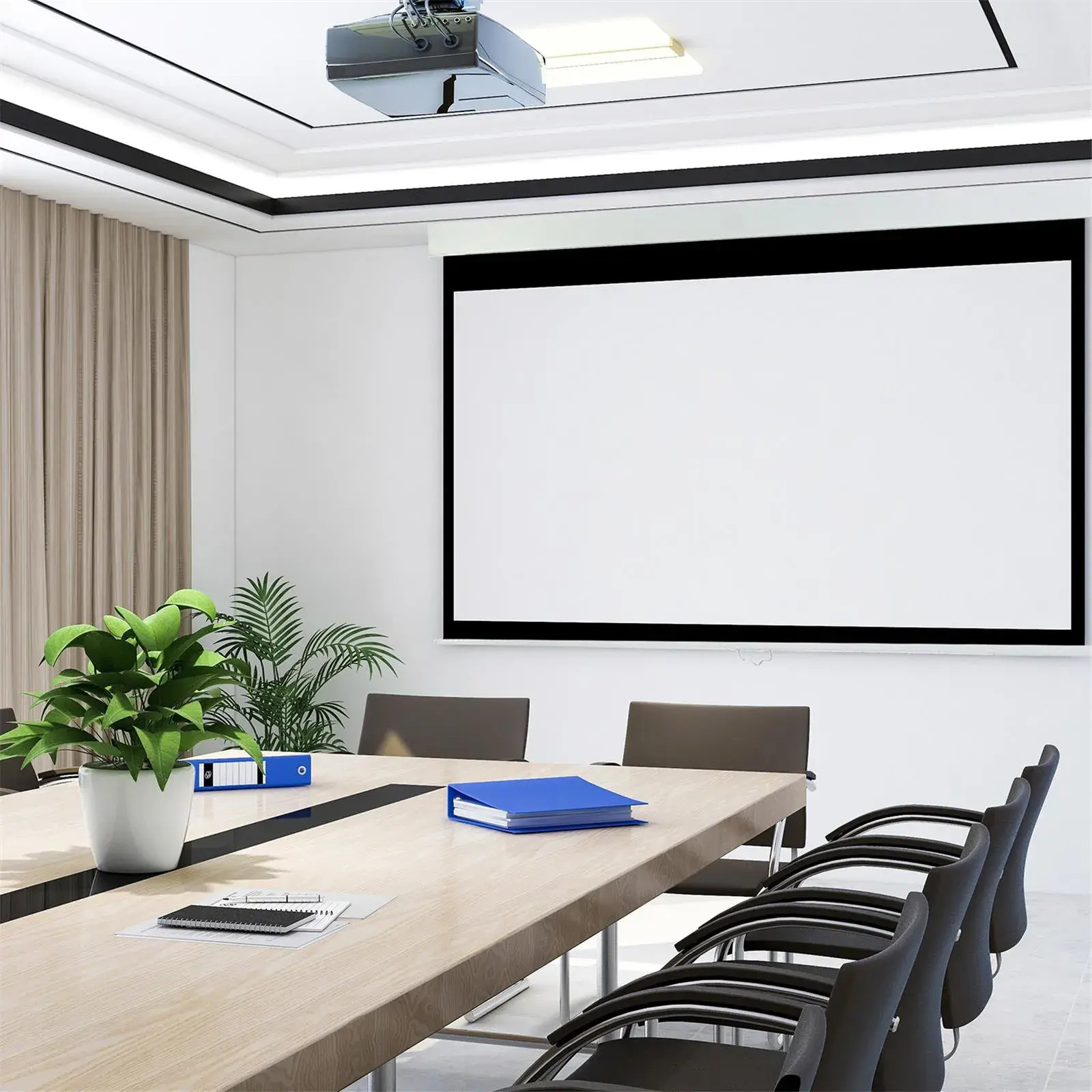 Ecran de projection manuel 280x210 cm au format 4:3 blanc pour videoprojecteur - 2