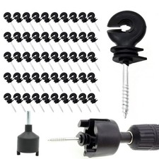 120 Pcs Electric Fence Insulator Screw-in Ring Post Wood... 