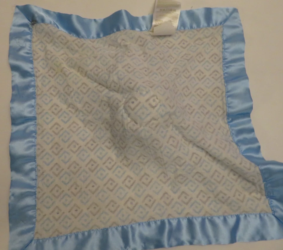 Manta de seguridad ADEN + ANAIS Blue Bunny Lovey gris geométrica Foto 2 de 3