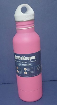 Bottle Keeper Stainless Steel Standard 12 oz Beer Bottle Holder Pink Brand New