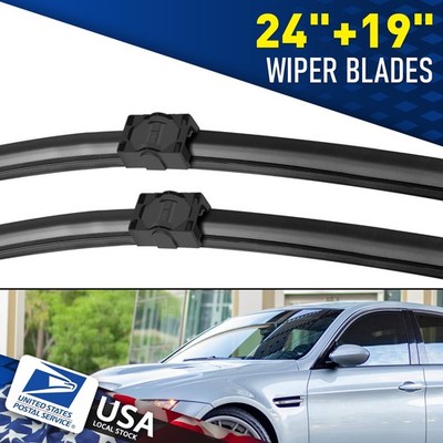 SET OF 2 NEW 24''& 19'' Premium Windshield Wiper Blades Standard Hybrid silicone