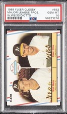 1988 FLEER GLOSSY W.WEISS/D.OTTO #652 MAJOR LEAGUE PROS. PSA 10