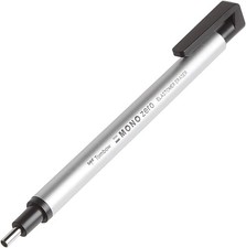 Tombow Mono Zero Eraser, Round 2.3mm Tip, Silver