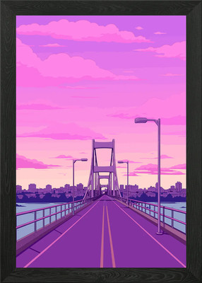 Lofi Pink Retro Framed Wall Art Poster Canvas Print Picture