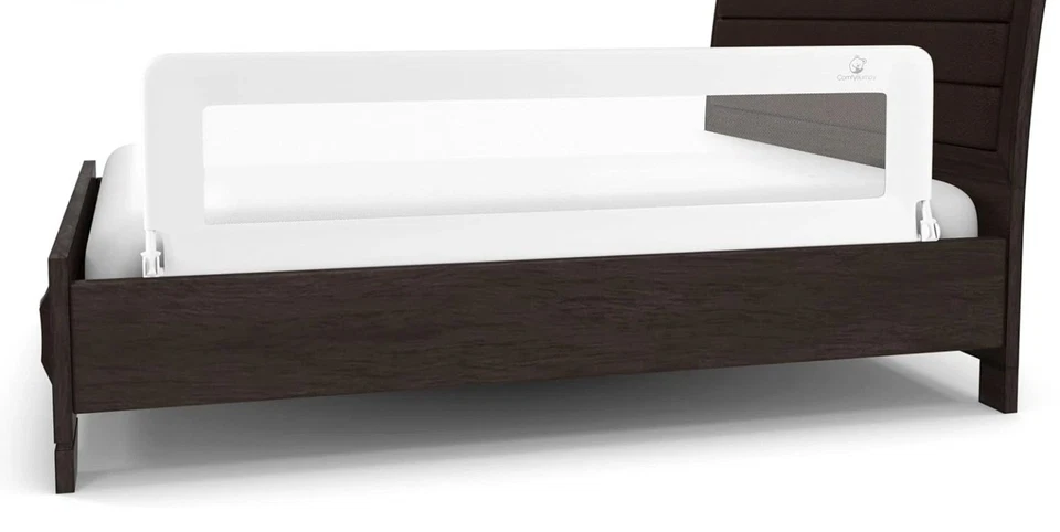 Riel de cama de malla ajustable, dos niveles de altura, listo para usar, compatible con doble Foto 2 de 4