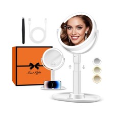 B Beauty Planet Vanity Mirror with Lights, 30X Magnifying 9"L x 12"W, White 