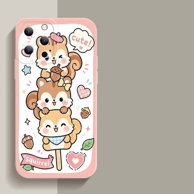 Cute Three Squirrels Phone case TPU Perfectly fits for ipone 17 16 15 14Pro Max