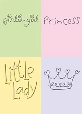 CUTTLEBUG ProvoCraft PRINCESS 4 EMBOSSING FOLDERS GIRL